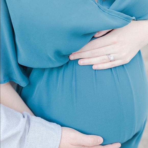 Pink Blush Chiffon Maternity Dress (S) - Picture 3 of 3
